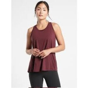 ATHLETA Women’s Burgundy Sleeveless Essence Texture Tie Back Tank Top Size XS